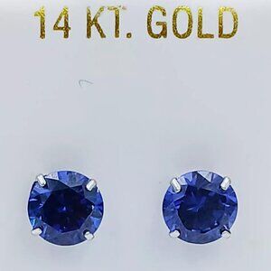 AAA Tanzanite 4.82 Cts Stud Earrings 14k White Gold